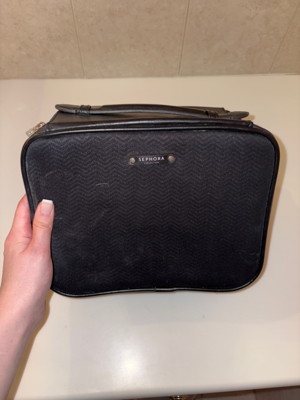 Sephora Black Makeup Box/Bag with Handel